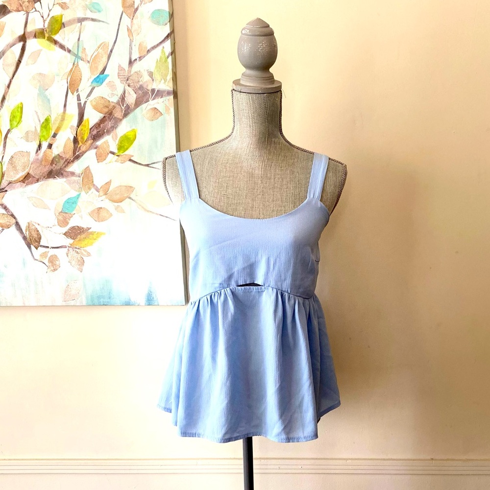 SHEIN 💙BABY BLUE💙SLEEVELESS SLIP ON SPRING SUMMER TOP SIZE MEDIUM 🌟EUC🌟